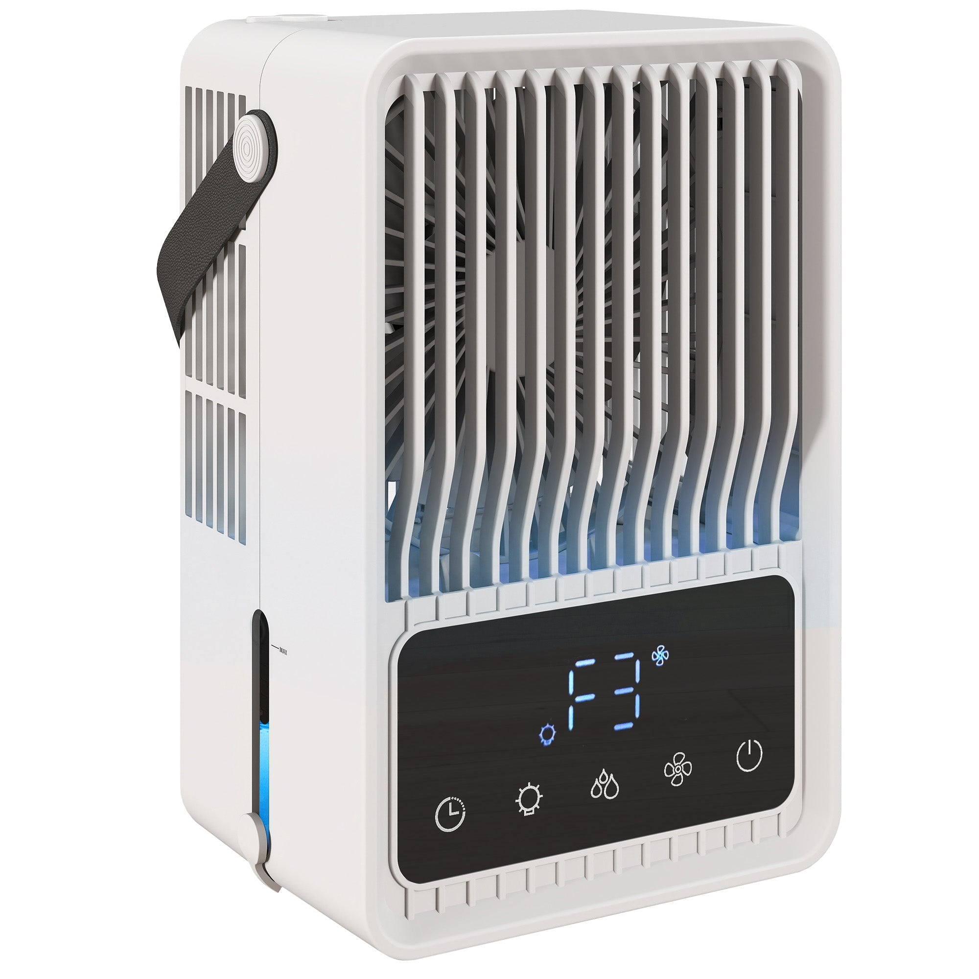 23.2 cm Portable 3-Speed Desk Fan with Mist & RGB Light, Black