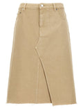 Tory Burch Deconstructed Midi Skirt — Beige