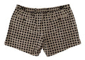 Men's Black White Polka Dots Cotton Linen Shorts And