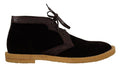 Men's Brown Velvet Exotic Leather Boots