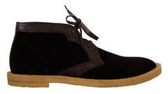 Men's Brown Velvet Exotic Leather Boots