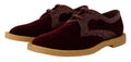 Men's Bordeaux Velvet Exotic Leather Shoes Red