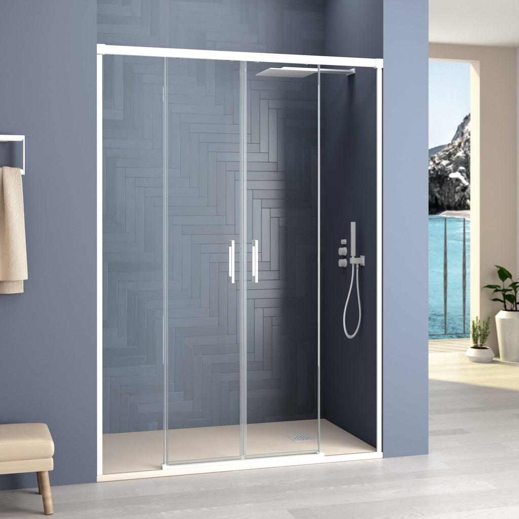 BATHME NIXON Mampara Frontal Ducha 2Fijos+2Correderas Blanco