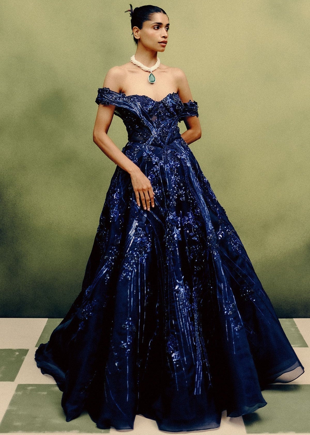 Stellar Noir Ball Gown By KYNAH, Luxury Indian Fashion & Bridal Wear