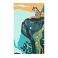 Majestic Cheetah on Rocky Cliff Accent Rug
