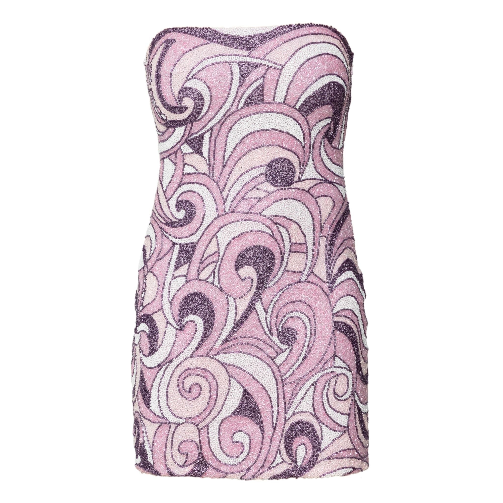 Veronica Hand-Beaded Embellished Mini Dress | Purple