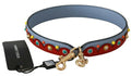 Men's Blue And Red Shoulder Strap Leather Handbag Accessory Bag