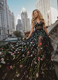 A-Line Sweetheart Floor-Length Lace Prom Dress