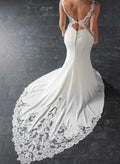 Trumpet/Mermaid Sweetheart Sleeveless Stretch Crepe Court Train Wedding Dress