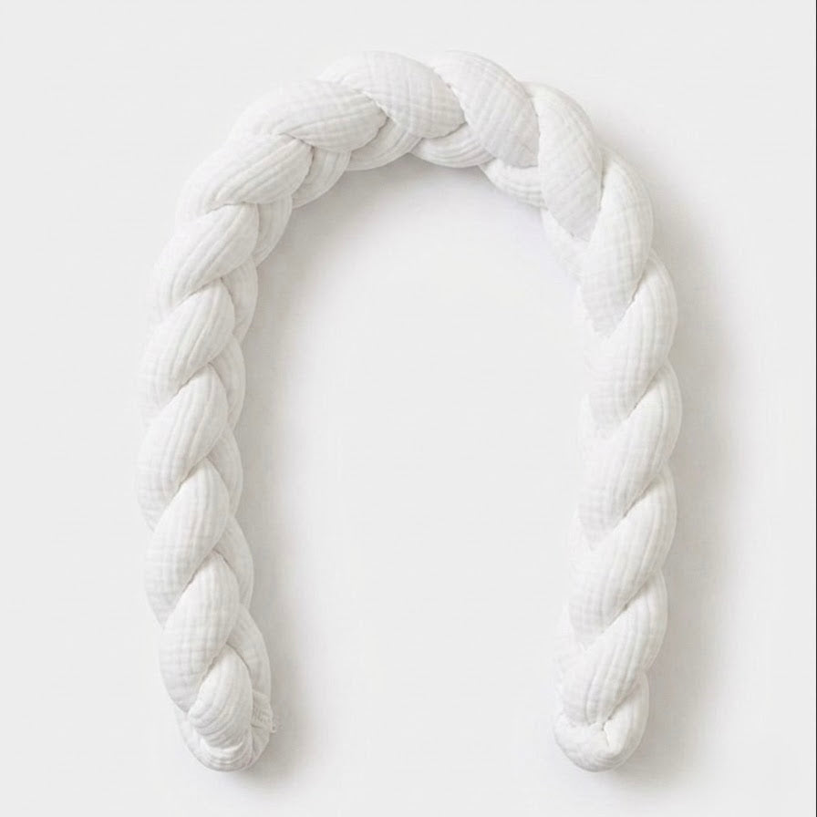 TRENZA PROTECTORA CAPAZO de COCHECITO | Muselina Blanca