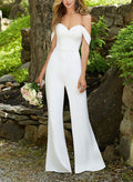 Sweetheart Floor-Length Off The Sholuder Wedding Jumpsuit