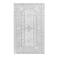 Soft Gray & White Minimalist Medallion Accent Rug