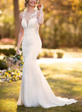 Lace Mermaid Back Hole Wedding Dresses
