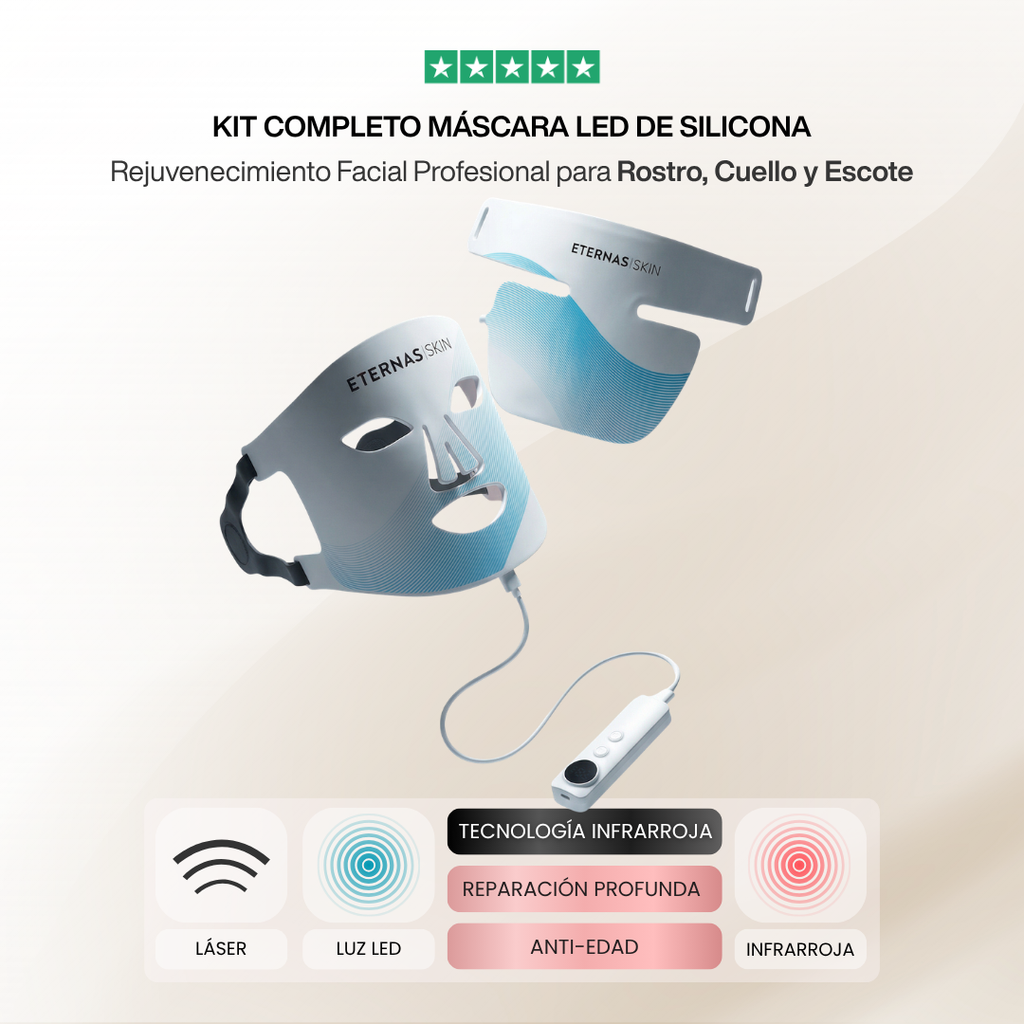 Kit Completo de Máscaras LED Infrarrojas 850nm – Silicona Médica para Rostro, Cuello y Escote