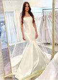 Trumpet/Mermaid Strapless Satin Wedding Dresses