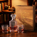 Botas de Vaquero Retro Personalizadas Decantador de Whisky 2 Copas con Nombre Aniversario Cumpleaños Regalo para Hombres Barman Amantes del Whisky