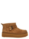 Tory Burch Shearling-Lined Suede Ankle Boot — Caramel
