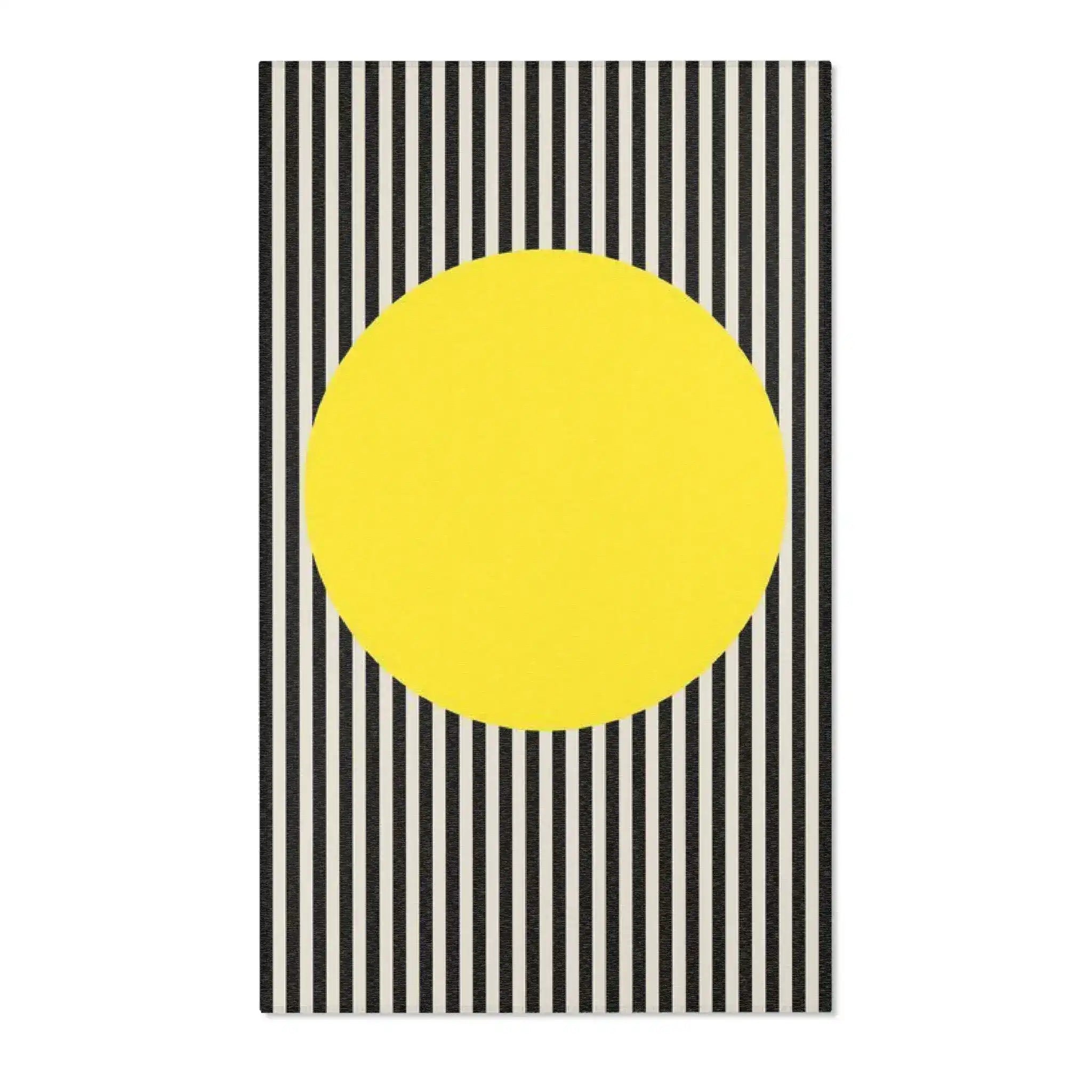 Bold Yellow Circle Optical Accent Rug