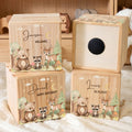 Hucha de madera de animales del bosque personalizada con nombre Cumpleaños Día del niño Regalo para niños Niñas Niños