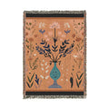 Coral Bloom Vase Woven Blanket