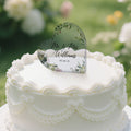 Hojas de eucalipto personalizadas Corazón de acrílico decoración de la torta de la boda con el apellido de la pareja y la fecha de la boda regalo para la novia