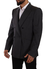 Men's Gray Double Breasted 2 Piece Sicilia Blazer Virgin Wool Clothing