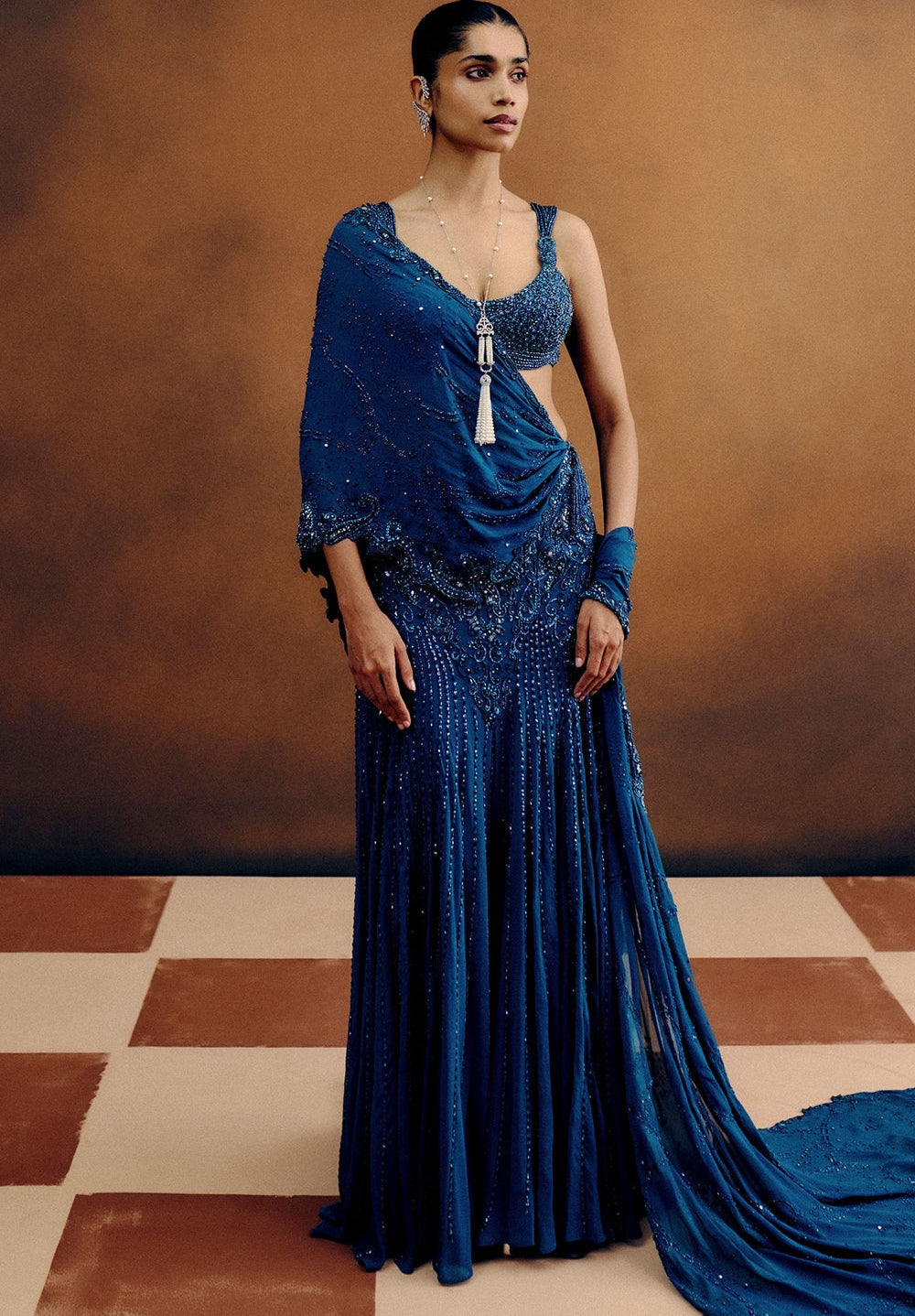 Oceanelle Drape Sari By KYNAH, Luxury Indian Fashion & Bridal Wear