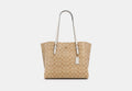 COACH® Women's Bolso Tote Mollie En Lona De Firma en Beige | Pvc