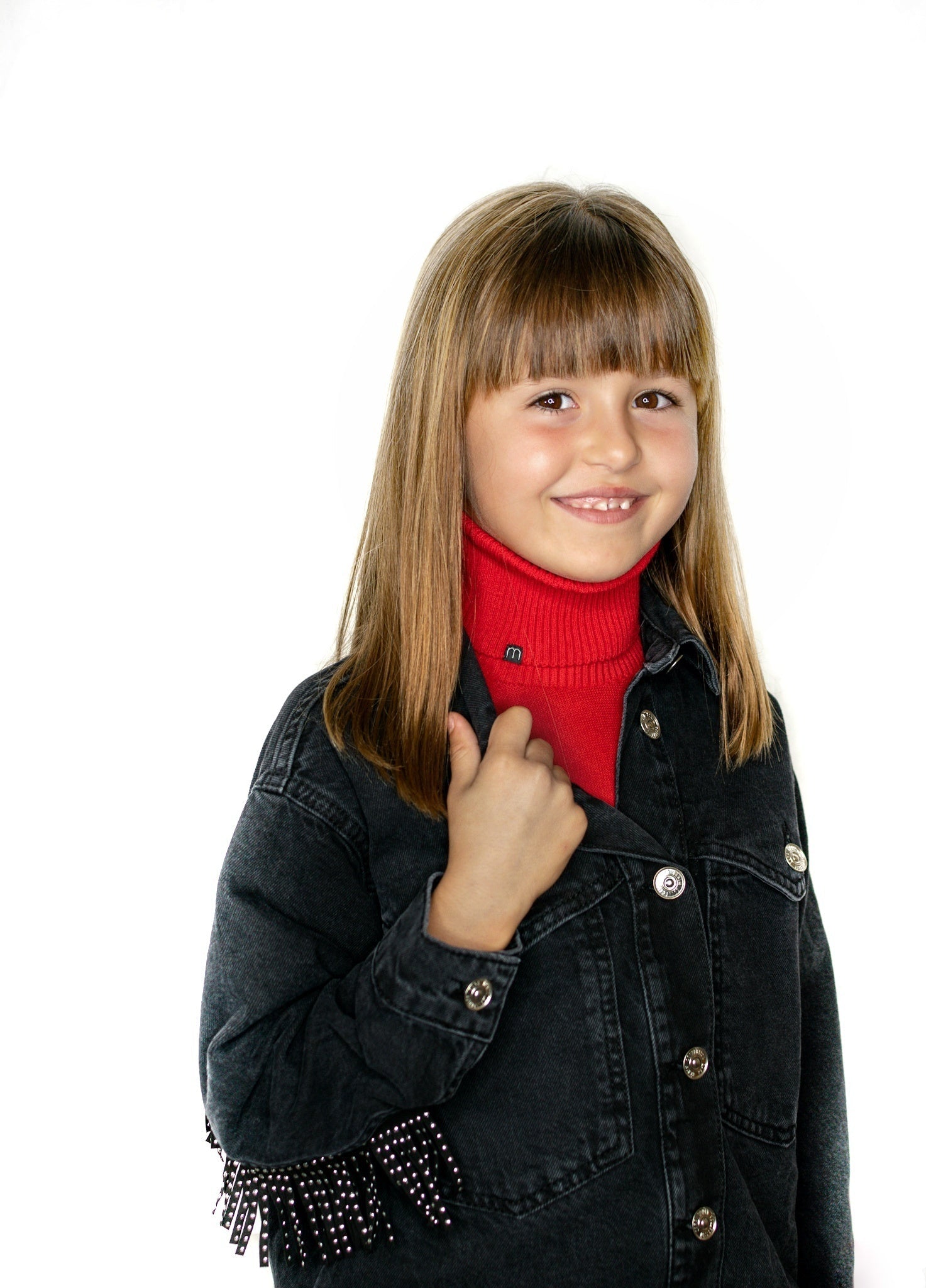 Jersey de cuello vuelto minimo rojo niño