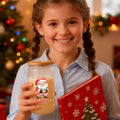 Personalizado lindo Santa Claus esmerilado taza de cristal con el nombre de regalo de Navidad para la familia amigos