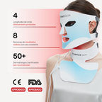 Kit Completo de Máscaras LED Infrarrojas 850nm – Silicona Médica para Rostro, Cuello y Escote