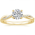 Twist 1.25 Carat Round Cut Yellow Gold Promise Ring For Her In Sterling Silver