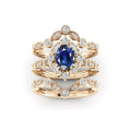 Oval Blue Sona Simulated Diamonds Engagement Ring Set For Women