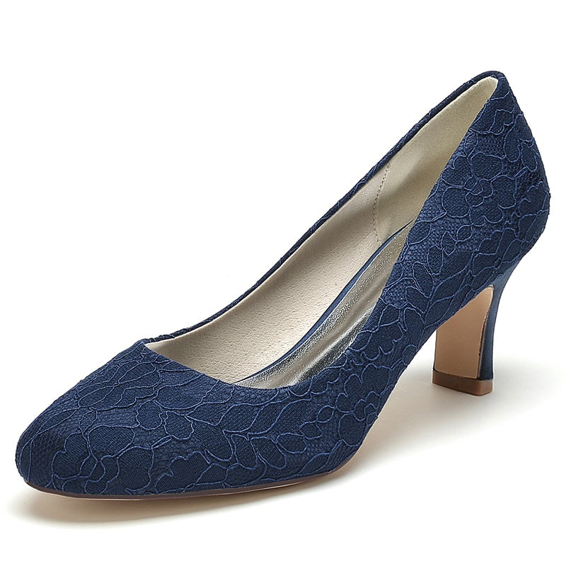 Kitten Heel Closed Toe Lace Wedding/Party Shoes For Women