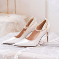 Pearl Embellished Stiletto Heel Stiletto Heel Wedding Shoes