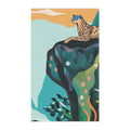 Majestic Cheetah on Rocky Cliff Kitchen Towel