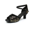 Peep Toe Ankle Strap Heel Latin Shoes For Women