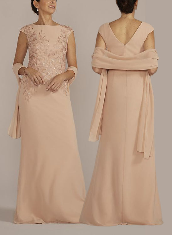 Scoop Neck Sleeveless Floor-Length Chiffon/Lace Mother Of The Bride Dresses