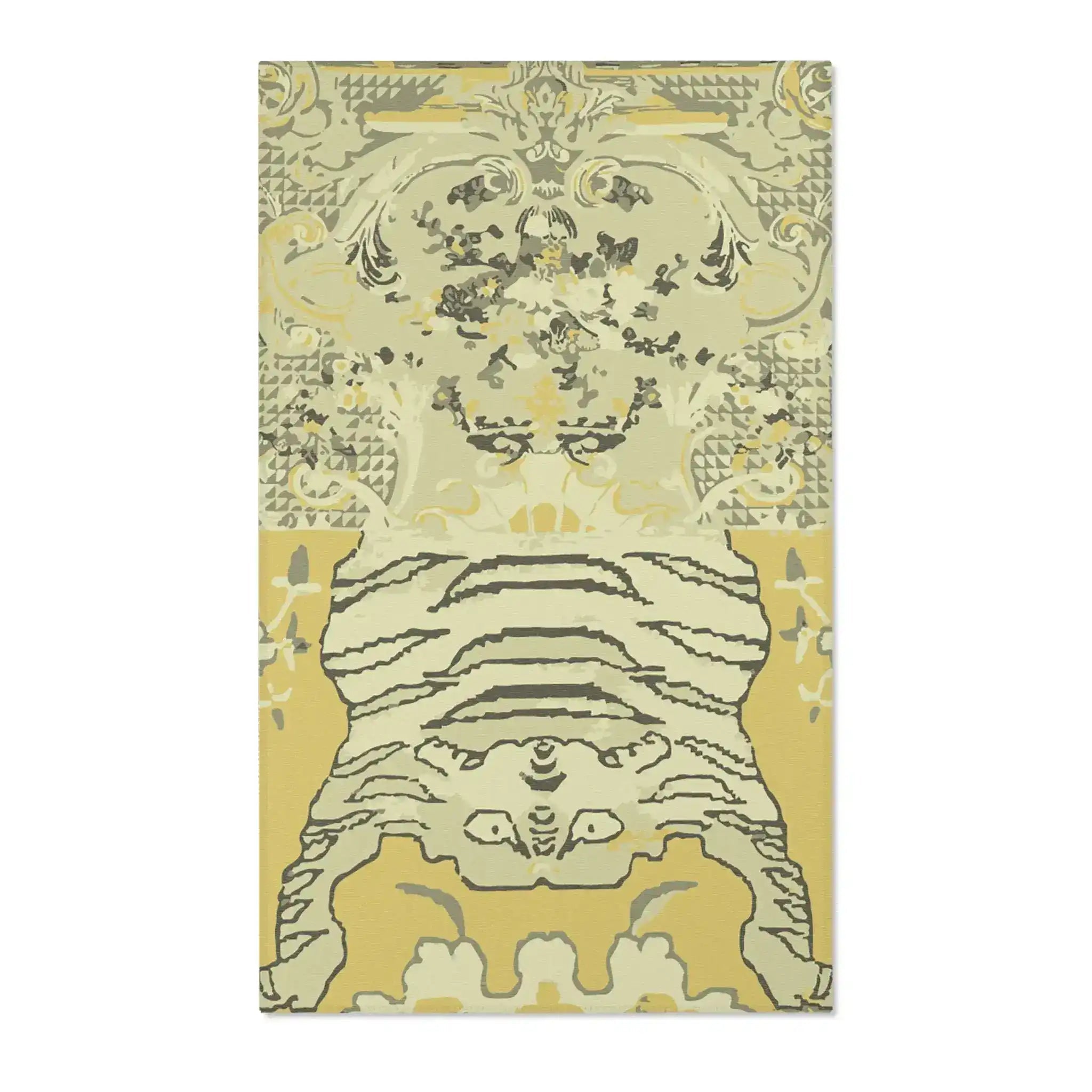Vintage Gold Tiger & Baroque Accent Rug