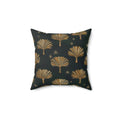 Golden Palm Leaves and Stars Throw Pillow