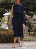 Sheath/Column Asymmetrical Neck Sleeveless Cocktail Dresses