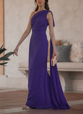 Sheath/Column One-Shoulder Sleeveless Chiffon Mother Of The Bride Dresses