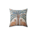 Cheetah and Palm Tropical Throw Pillow