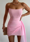 Strapless Sleeveless Short/Mini Elastic Satin Homecoming Dresses