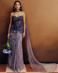 Améthyste Corset, Blouse & Skirt Set With Dupatta By KYNAH, Luxury Indian Fashion & Bridal Wear