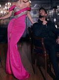 Sexy Off-The-Shoulder Sleeveless Sweep Train Charmeuse Evening Dresses