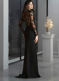 V-Neck Long Sleeves Lace Back Mother Of The Bride Dresses