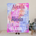 Manta suave multicolor personalizada con nombre Decoración del hogar Cumpleaños Baby Shower Regalo para niños Niñas Familia