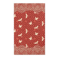 Red Geometric Crane & Wave Pattern Accent Rug