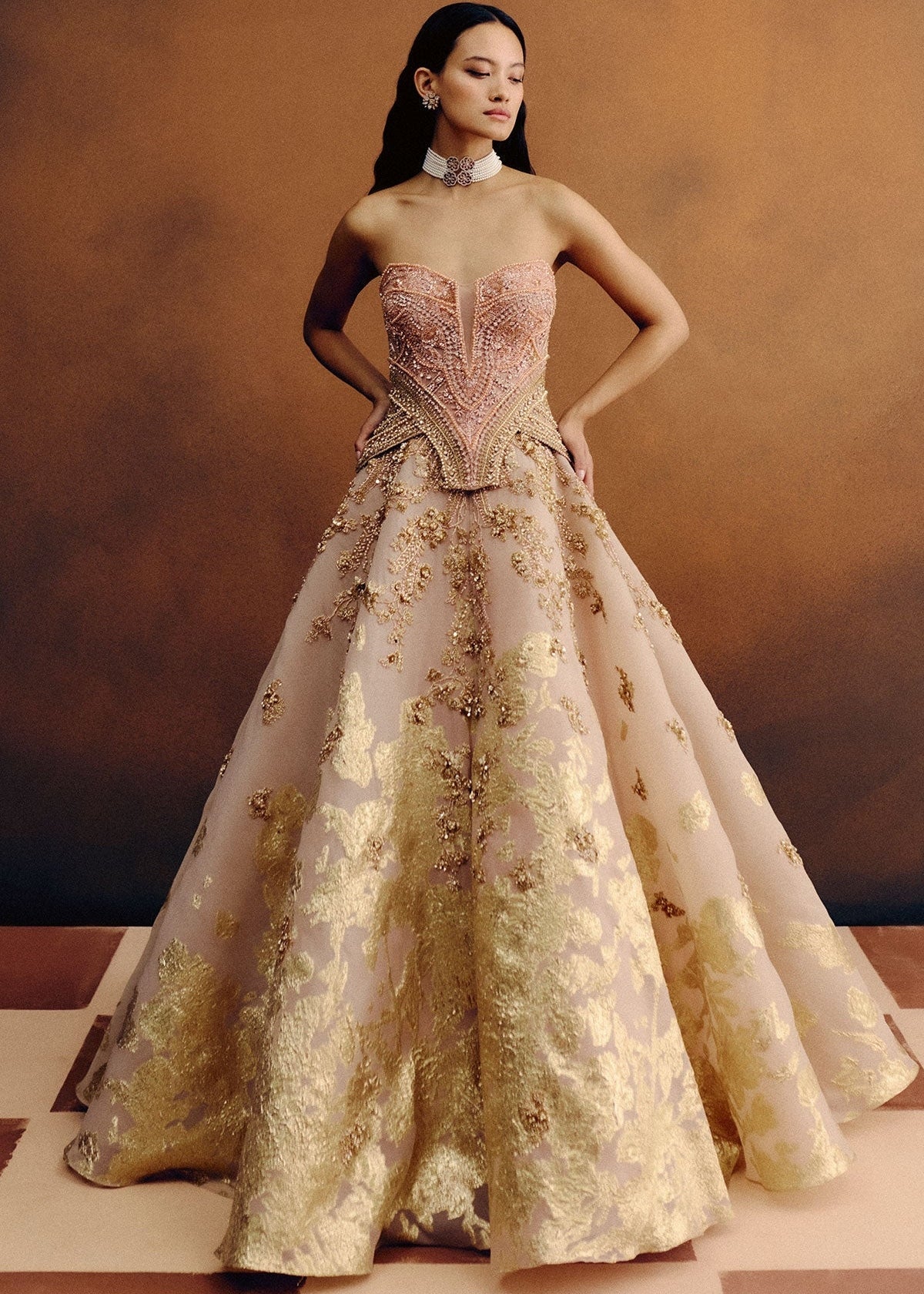 Ballet Rosé Gown By KYNAH, Luxury Indian Fashion & Bridal Wear